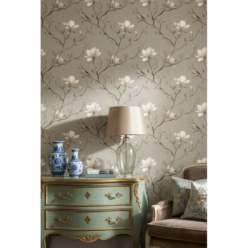 Papier peint floral Magnolia, Non tissé, non collé