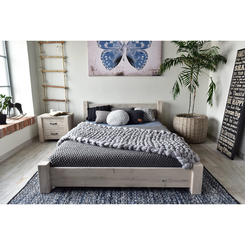 White Springs Solid Wood Bed, European Kingsize ( 160 x 200 cm )