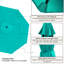 Auvent de remplacement pour parasol rond 9 '8 baleines en oléfine turquoise-177932960
