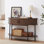 Console 46,4 "avec demi-lune Farmhouse et portes coulissantes cannelées