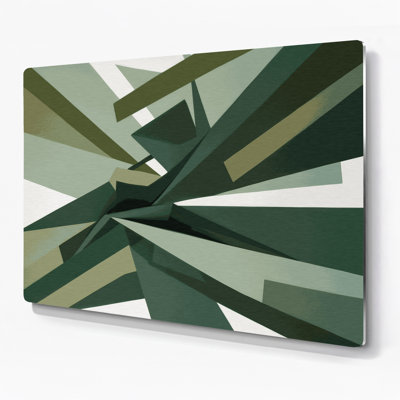 «Geometric Abstraction 30», art mural en métal vert