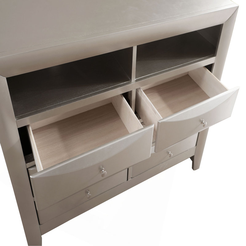Commode média, champagne argenté