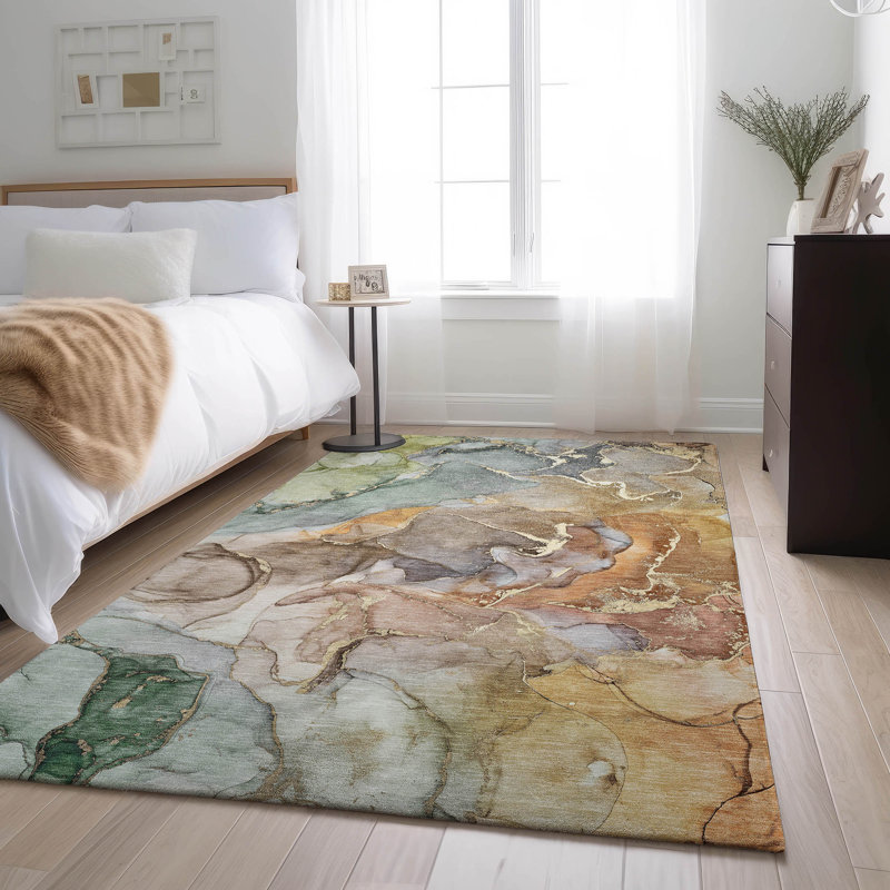 Machine-Washable Beige Carpet, Premium Quality Cerrito AMF500, Rectangle 5 pi x 7 pi 6 po