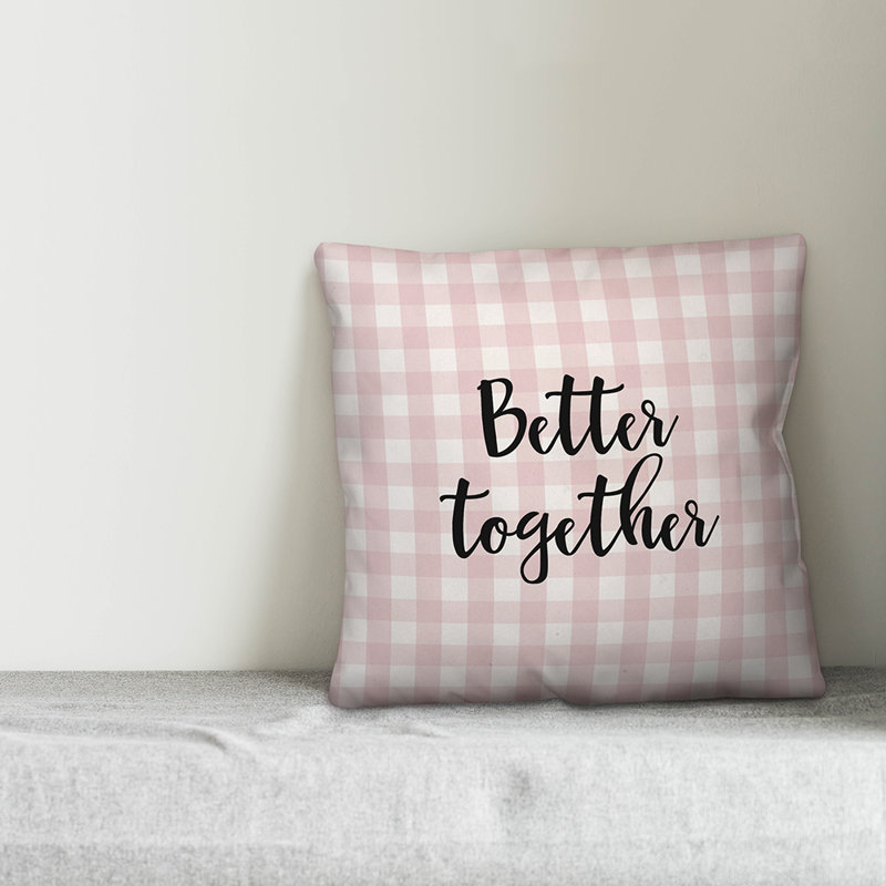  Coussin Better Together, Coussin décoratif, Rose/noir