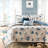 Blue Microfiber Quilt With Coral Pattern And Filling, Full/queen Size Designs,