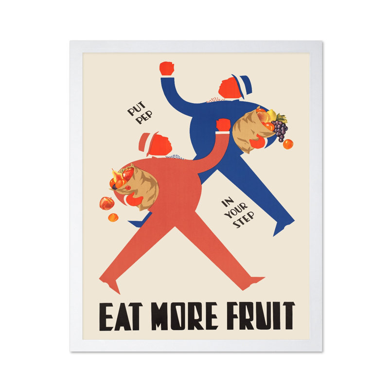 Eat More Fruit No1, Affiche, H 24 po x l 32 po, Encadrement blanc