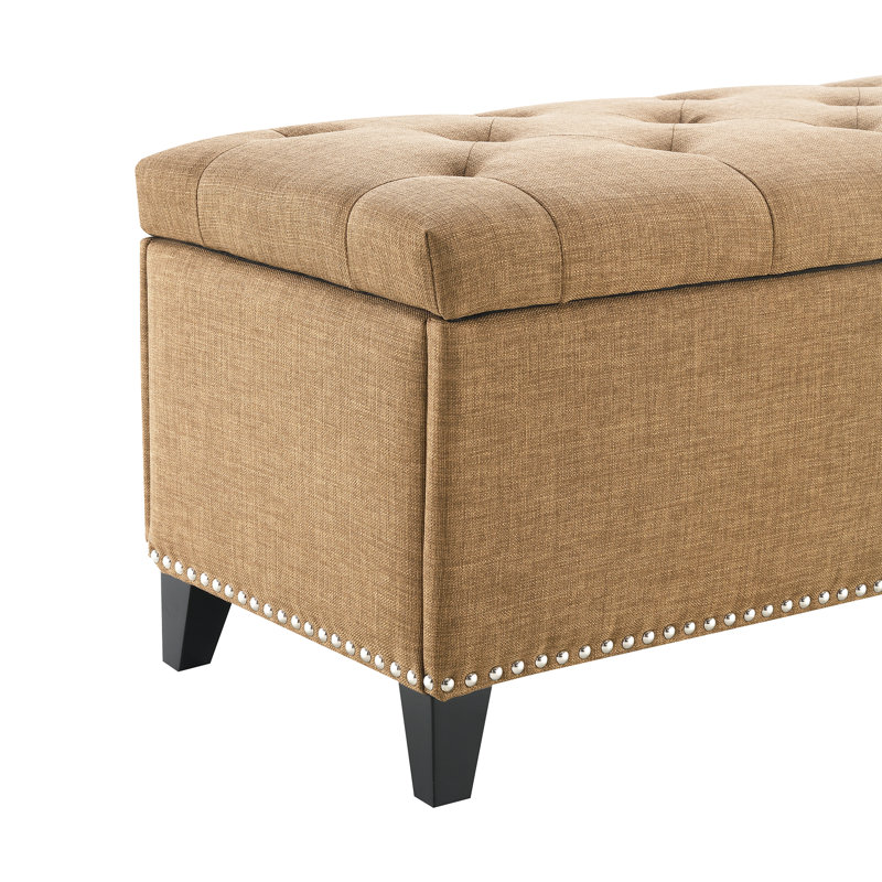 Linen Upholstered Bench, Brown