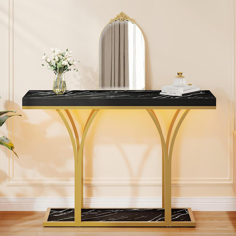 Console de vestibule en marbre doré