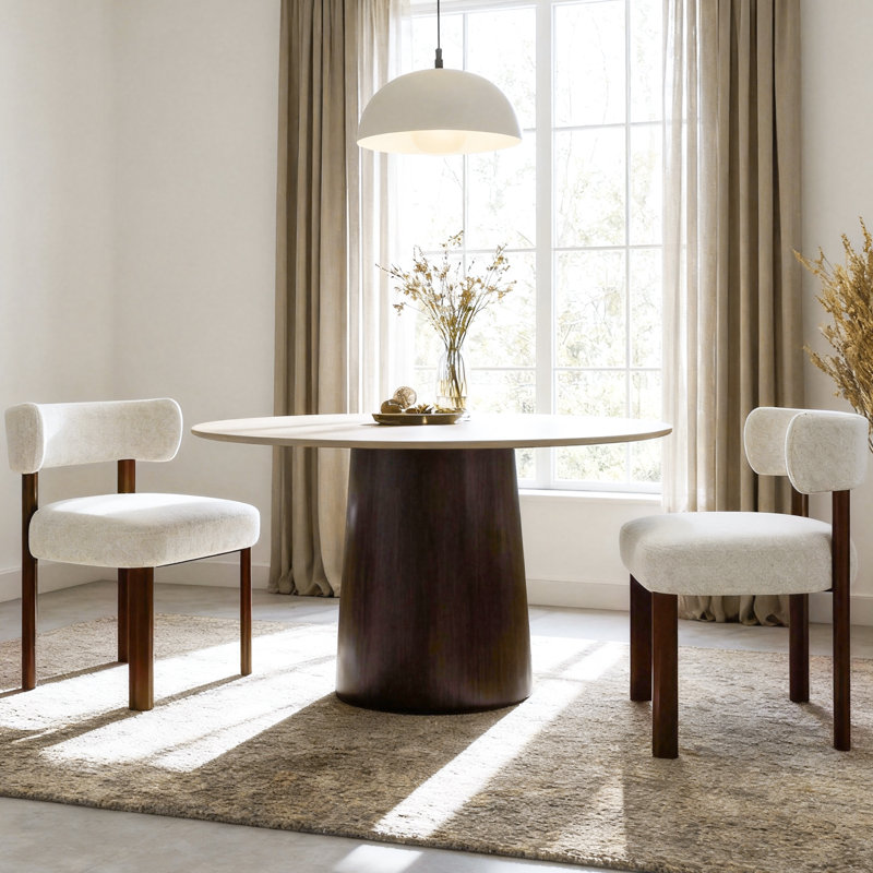 48.5cm H Upholstered Upholstered Back Side Chair, Fabric Beige