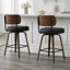 Tabouret de comptoir pivotant 26 po avec structure en bois courbé au fini noyer-114223066-114223069