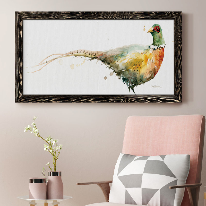 Récolte de faisans - Peinture sur toile encadrée, Noir