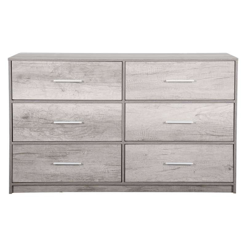 Commode 6 tiroirs en tissu, Gris