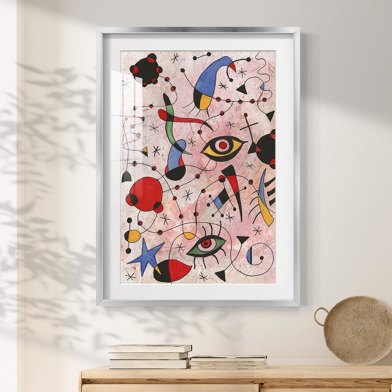 Miro Memoirs II - Impression encadrée, H 28,5 po x l 20,5 po, Argent argent