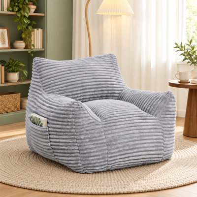 Large Corduroy Fabric Bean Bag Chair & Lounger