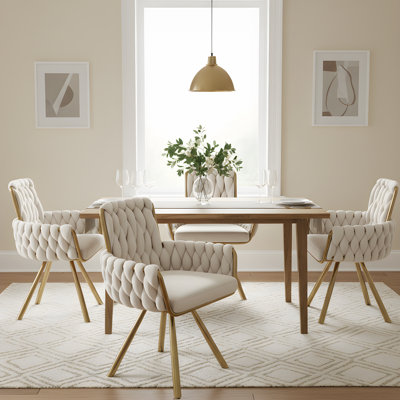 Chaises de salle à manger pivotantes en velours Vmolara