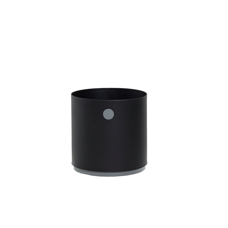 Grow Metal Pot Planter, Lava Gray/Light Gray, 15" H x 15" W x 15" D 