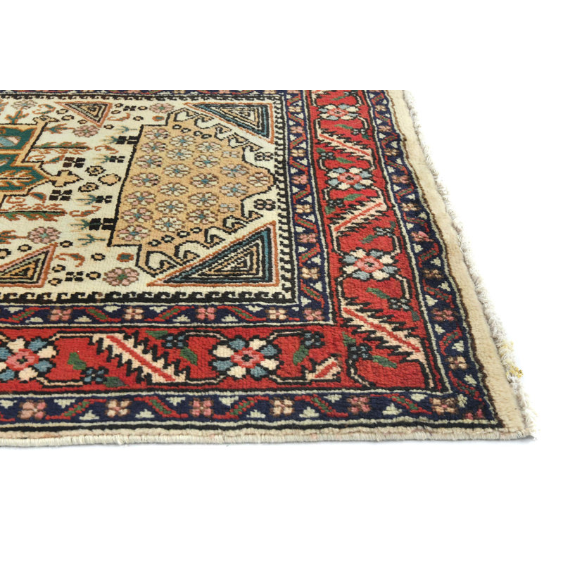 Tapis oriental crème unique 3X12 One-of-a-Kind