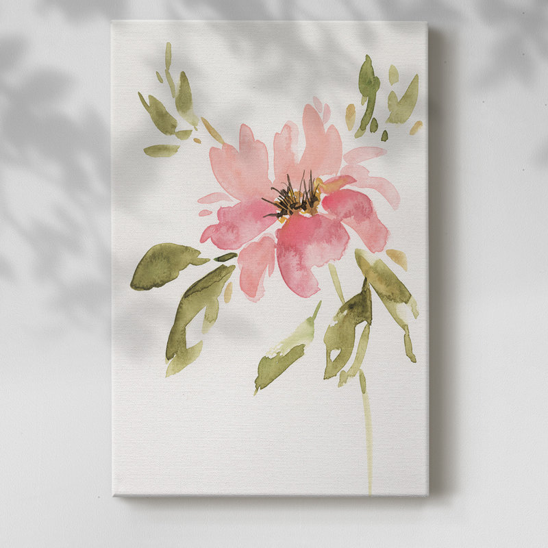 Une fleur rose II - impression sur toile seulement - non encadrée, H 27 po x l 18 po