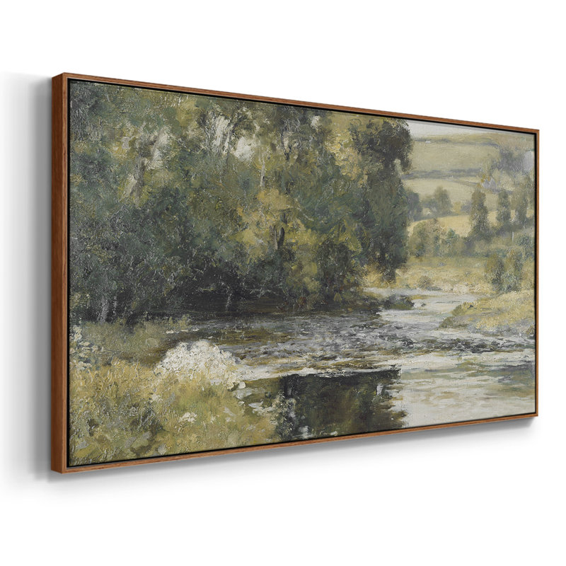 Série paysage - MCxxxix - Toile tendue avec châssis encadré - Prêt à être accroché, H 25 po x l 49 po, Noyer