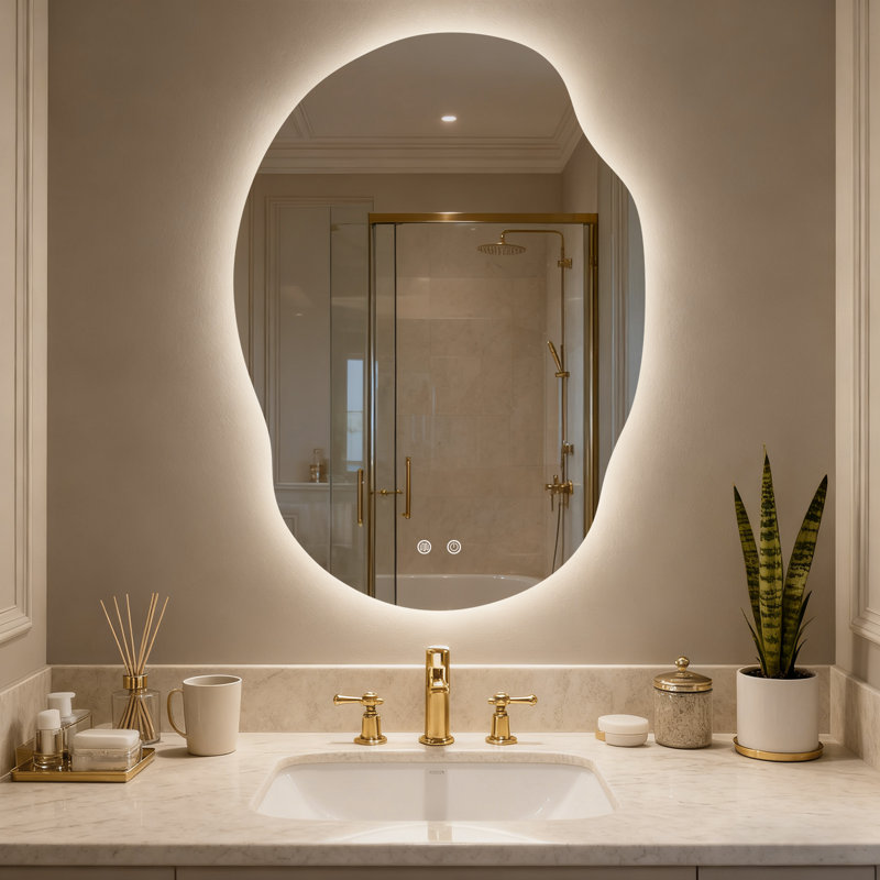 Miroir mural anti-buée Dibbrun, Asymétrique, 25 po x 35 po