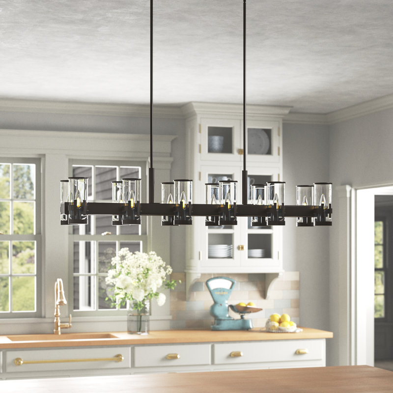 Kameliya 12 - Light Kitchen Island Pendant, Black Oxide