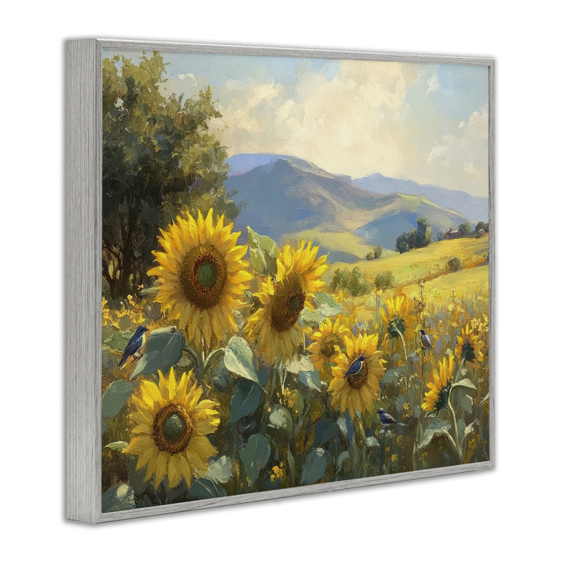 Giclée encadrée, tournesol, H 11 po x l 14 po, Estampe numérique Farmhouse