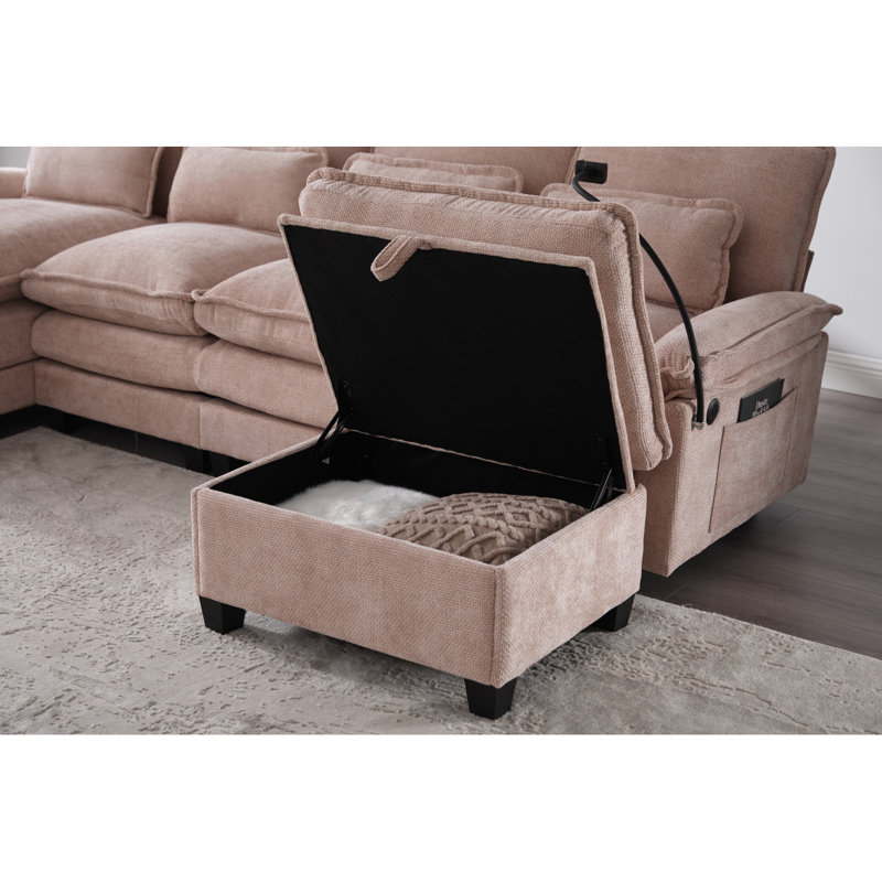 Canapés modulaires rembourrés et confortables, Rose