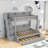 Twin Over Full Bunk Bed with Twin Trundle, Storage Stairs, Shelves, LED Light and Charging Station-529090506