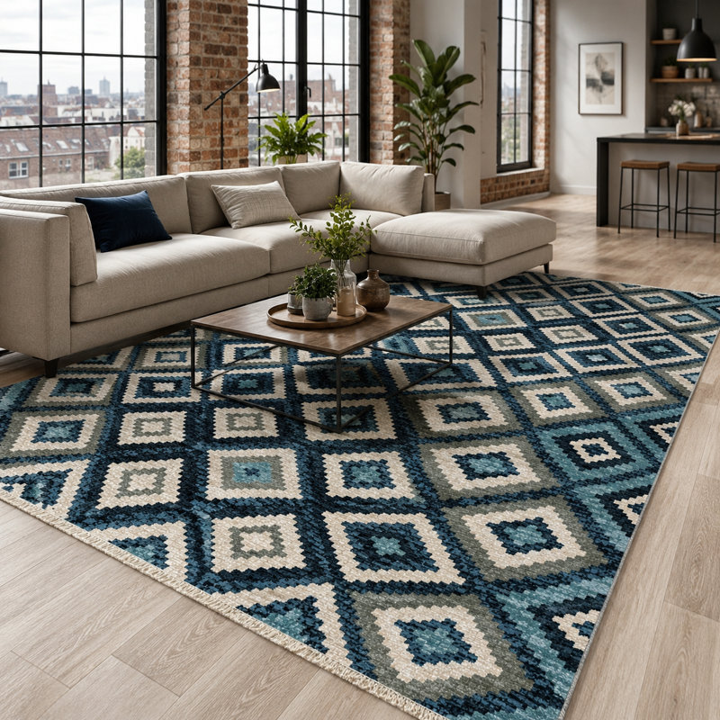 Oriental Cotton and Chenille Flatweave Area Rug, 200 x 300 cm