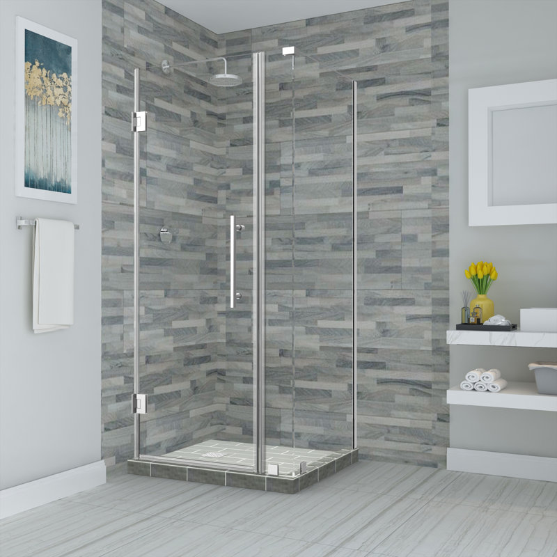 Bromley 54" x 72" Rectangle Hinged Shower Enclosure, Chrome