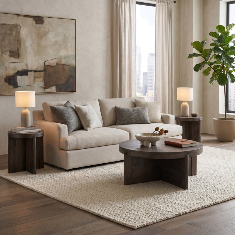 Josiane Solid Wood Single Coffee Table, Walnut