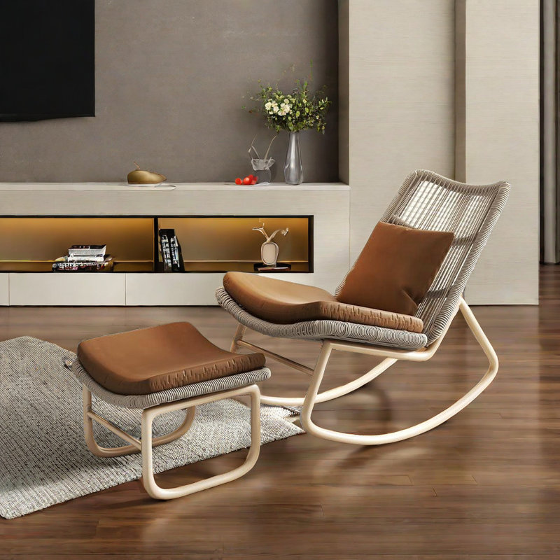 Chaise berçante écologique en PE, Blanc