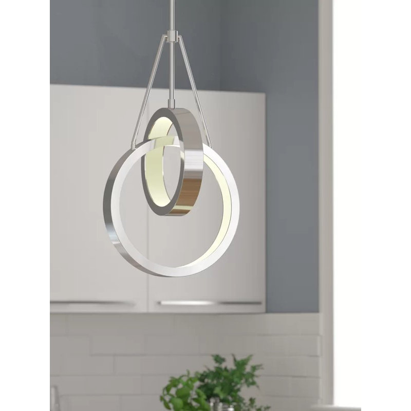 Aliyonna Single 2-Light LED Unique Geometric Chandelier