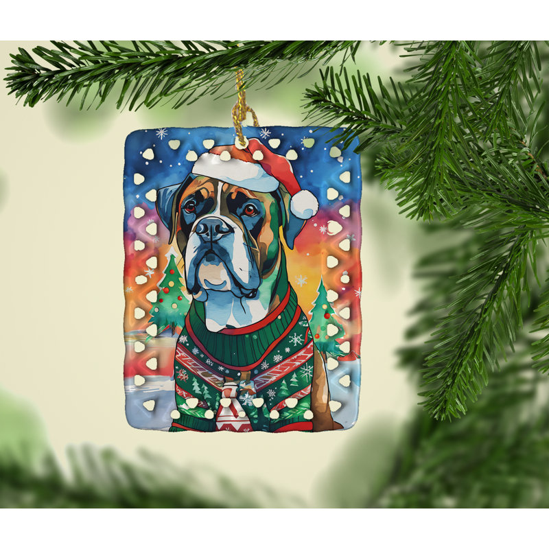 Ornement de Noël en porcelaine Boxer, Boxer 3392