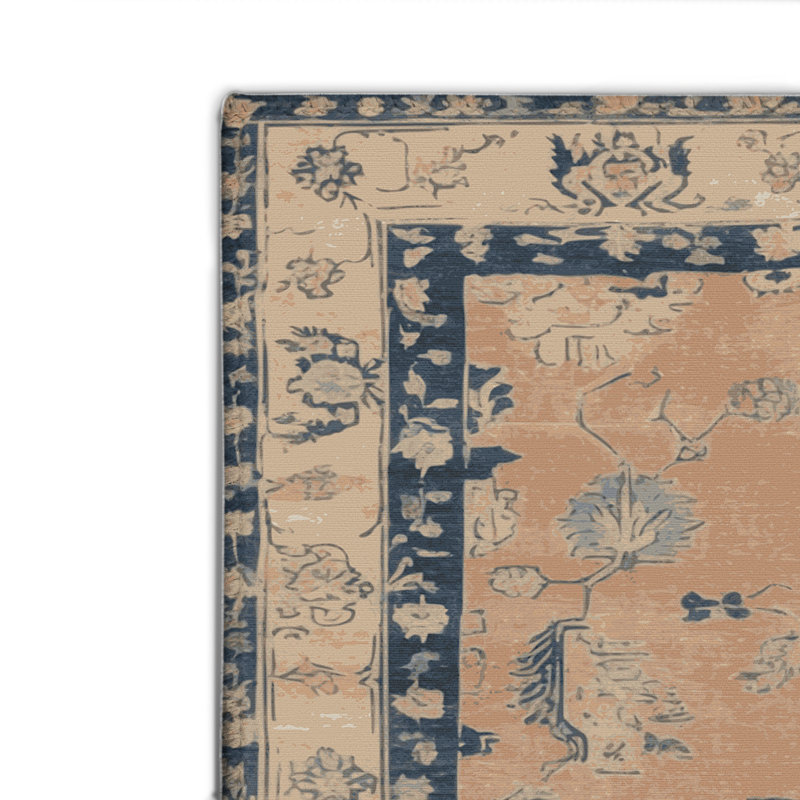 Tapis intérieur et extérieur brun Overdyed, Rectangulaire 8 pi x 10 pi
