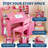 Modern Wooden Desk and Chair Set with Tilting Desktop, Hutch and Storage Cabinet, Multi-Functional Study Table for Home-1137257648