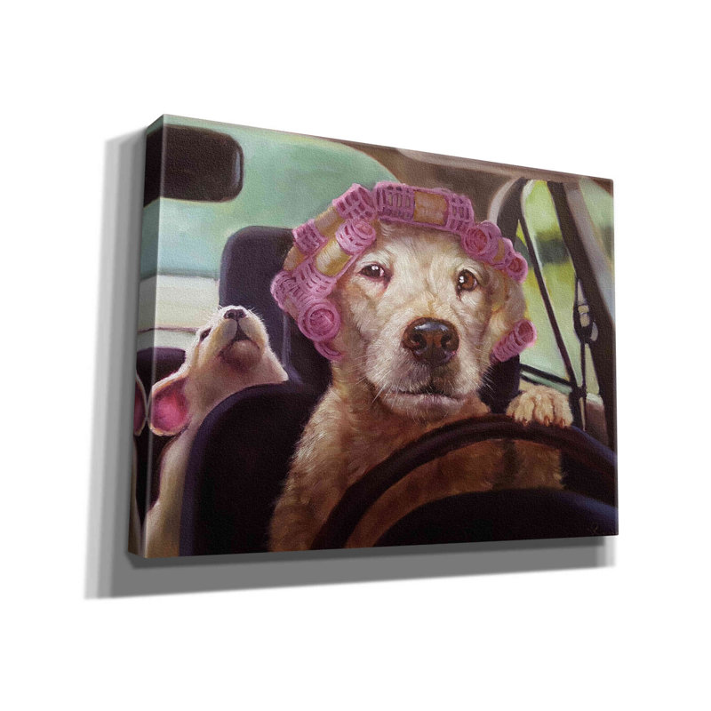 «Mommy Chauffeur» par Lucia Heffernan, reproduction sur toile tendue, H 12 po x l 16 po x P 0,75 po