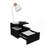 Adele Floating Nightstand , End Table, Side Table Drawer, Open Top Shelves -Black-270982229