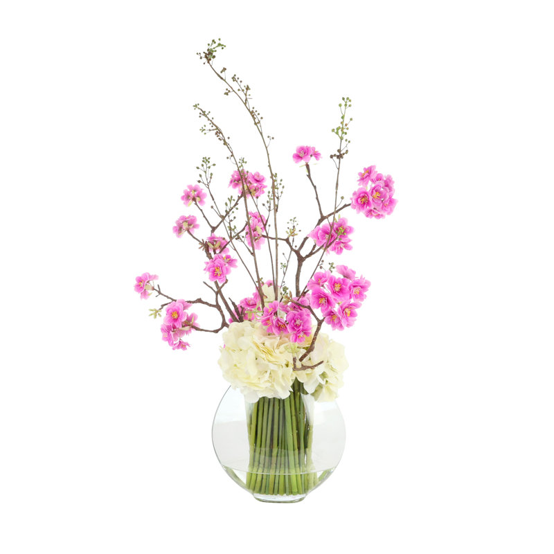 Cherry Blossom and Hydrangea Arrangement