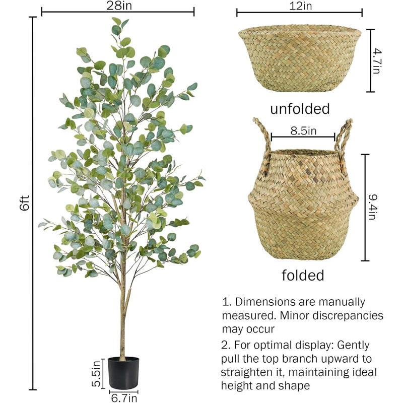 Faux arbre eucalyptus 6 pi