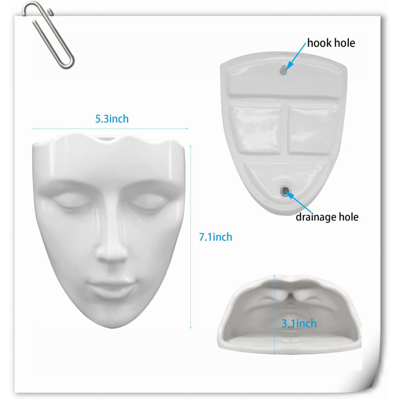 Vase mural en céramique / porcelaine Kalesia, Blanc