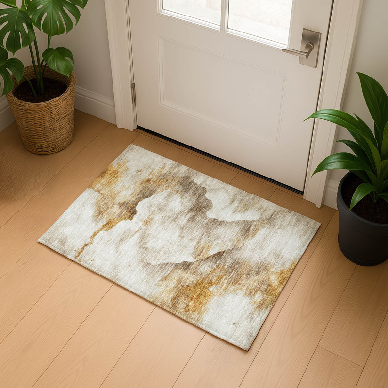 Premium Machine Washable Jacquez AMF1796 Modern Rug, Rectangle 1'8" x 2'6"