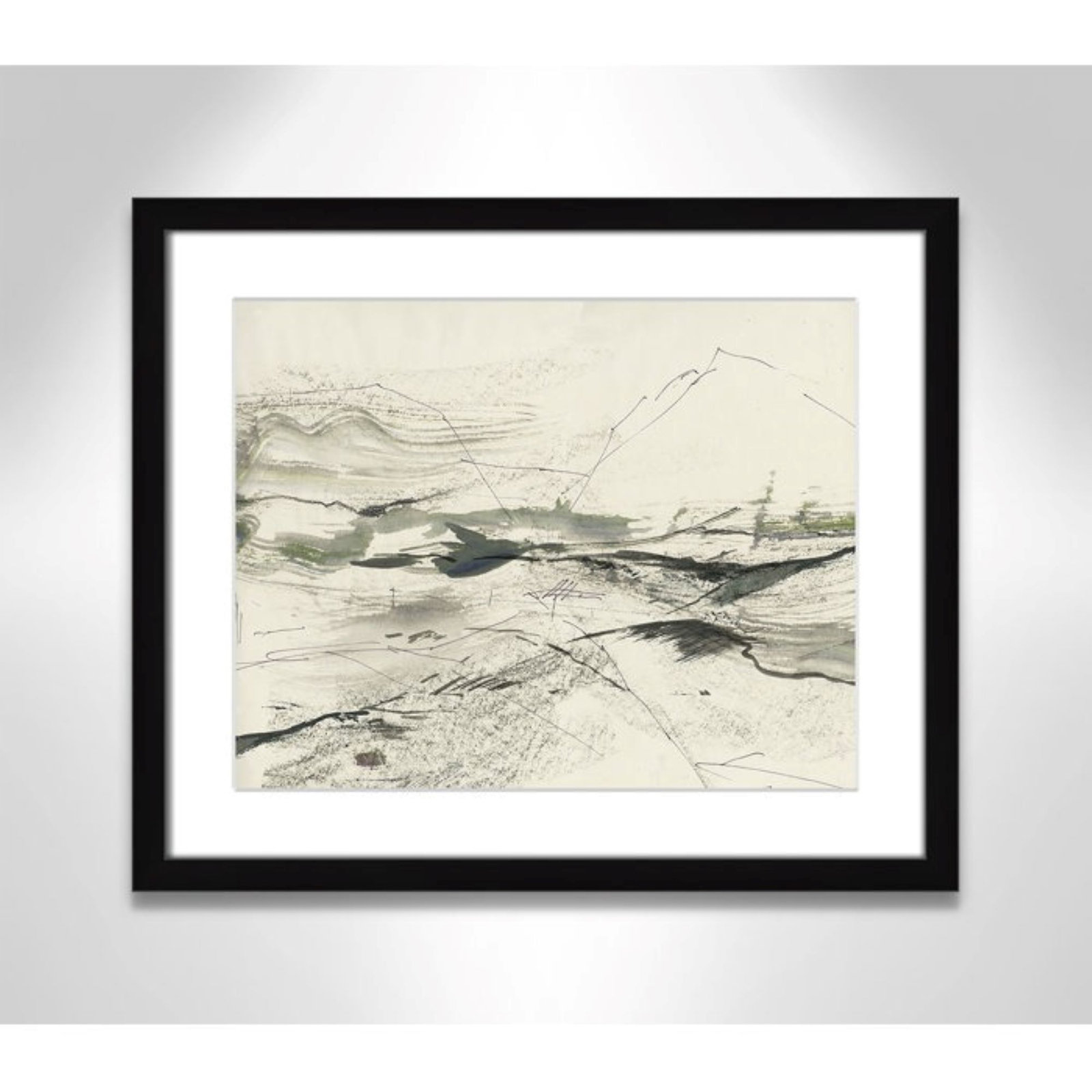 Green Sketches by PI Studio, White, 16" H x 19" W x 1.25" D, Black Box Picture Framed