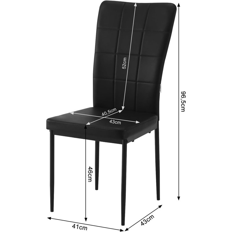 46cm H Upholstered Full Back Parsons Chair, Black