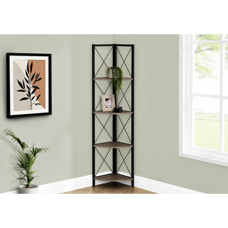Bibliothèque à 4 niveaux avec - Taupe pour le bureau et la décoration