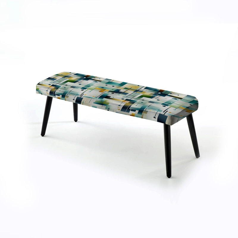 Banc rembourré géométrique vert Green Oasis
