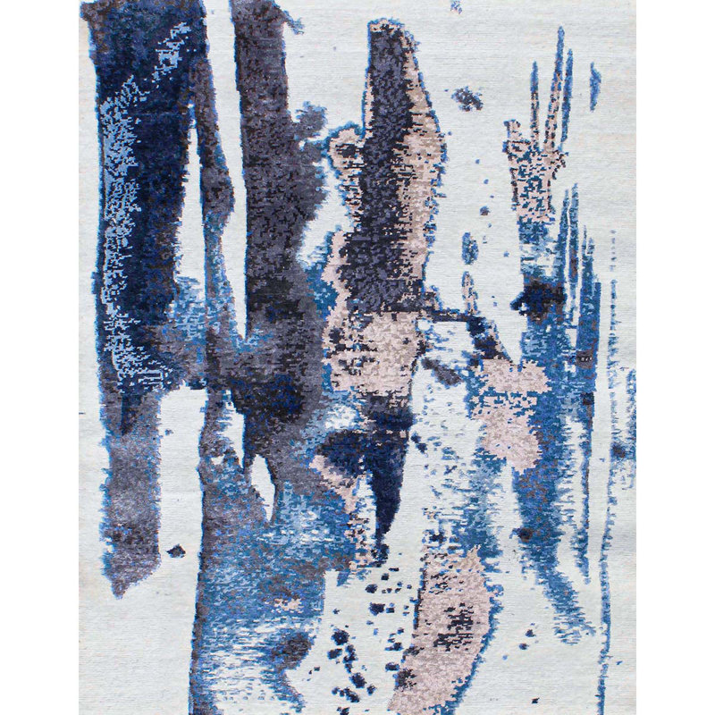 Wool Abstract Area Rug, Rectangle 8' x 10'
