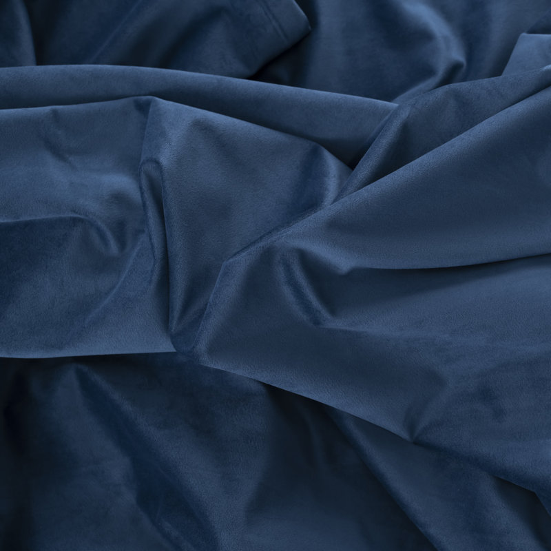 Myreon Velvet Scalloped Window Valance, Blue