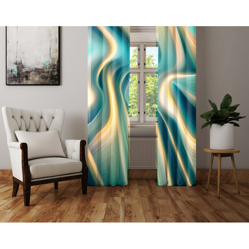 Paire de rideaux semi-transparents en polyester, L 20 po x L 52 po
