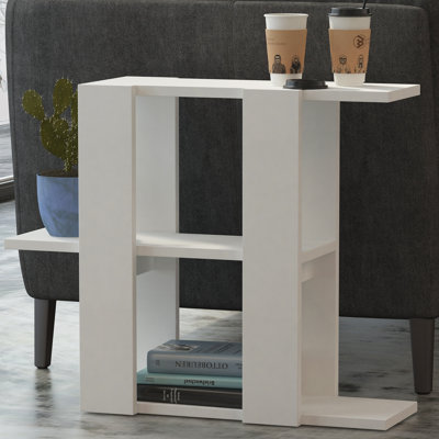 Modern C-Shaped Side Table with Open Storage by East Urban Home